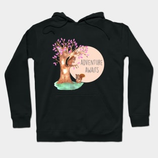 adventure awaits, squirrel in the tree Hoodie